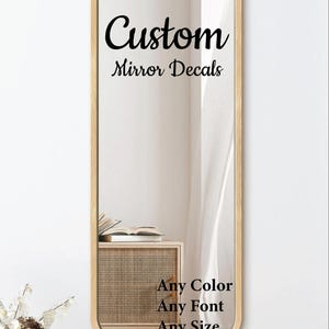 Personalized Vinyl Decal for Mirror,Customized Mirror Stickers for Car, Window, Laptop, Tumbler, Bottle, Cup, or Wall