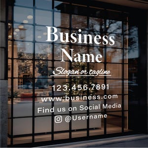 Customizable Business Door Decal - Customizable Window Decal - 6 Year Outdoor Rating / Your Company Window decal - Storefront Vinyl Signs