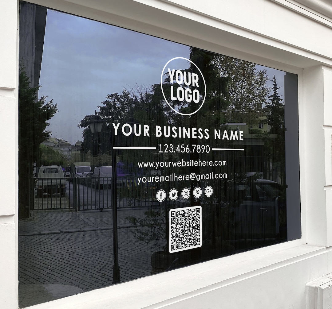 Personalized Business Window Decal With QR - 6 Year Rating / Storefront ...