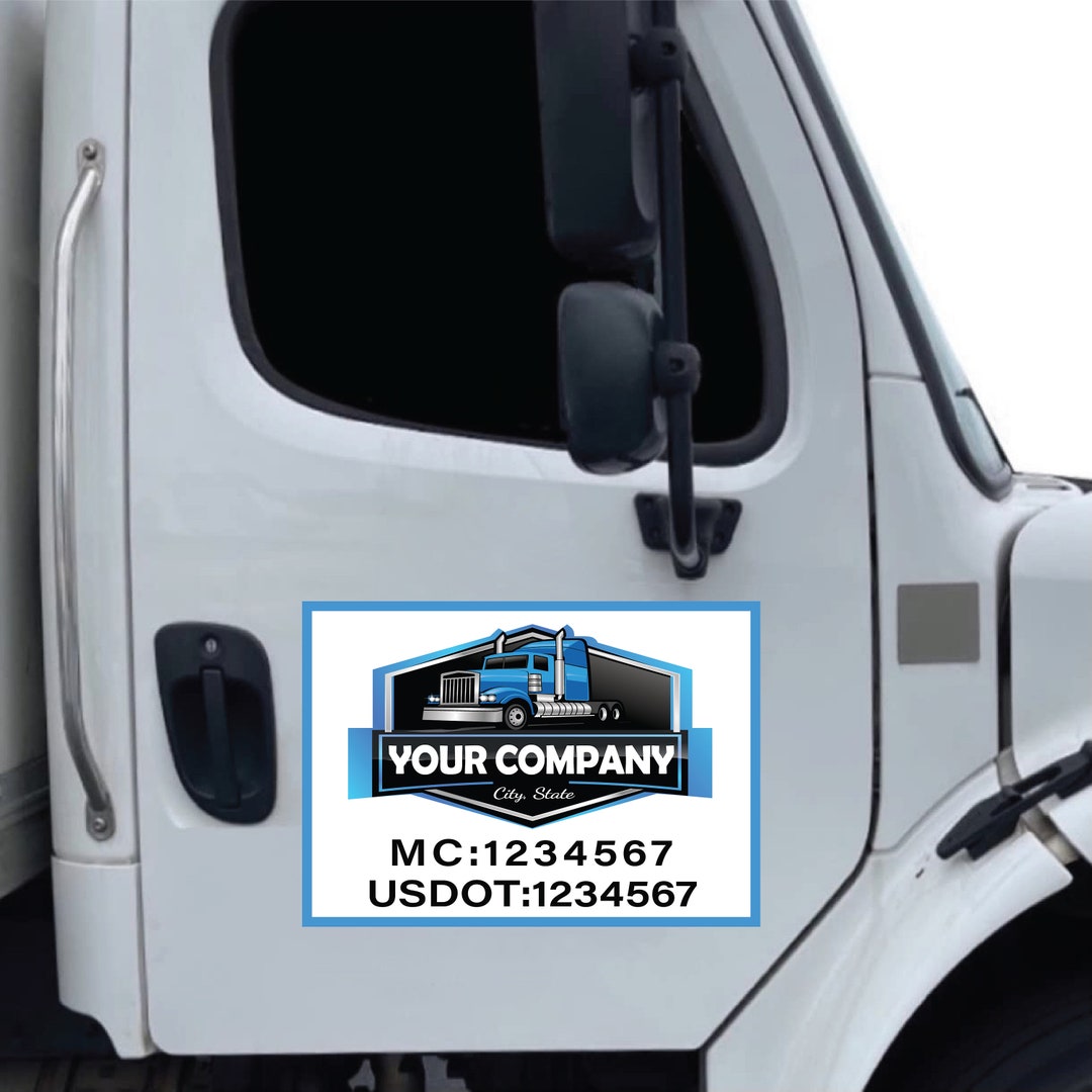 DOT Number Vinyl Decal Stickers - Set Of 2 For Commercial Trucks & Vans, 3-Year Warranty
