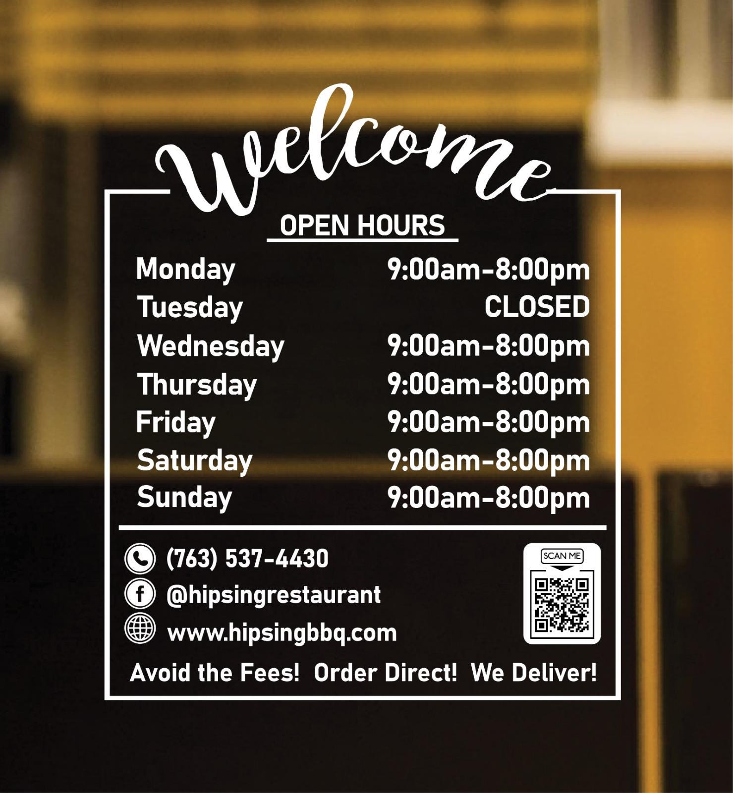 Shop Hours Decal - Store Hours Signs - Hours of Operation Sticker ...