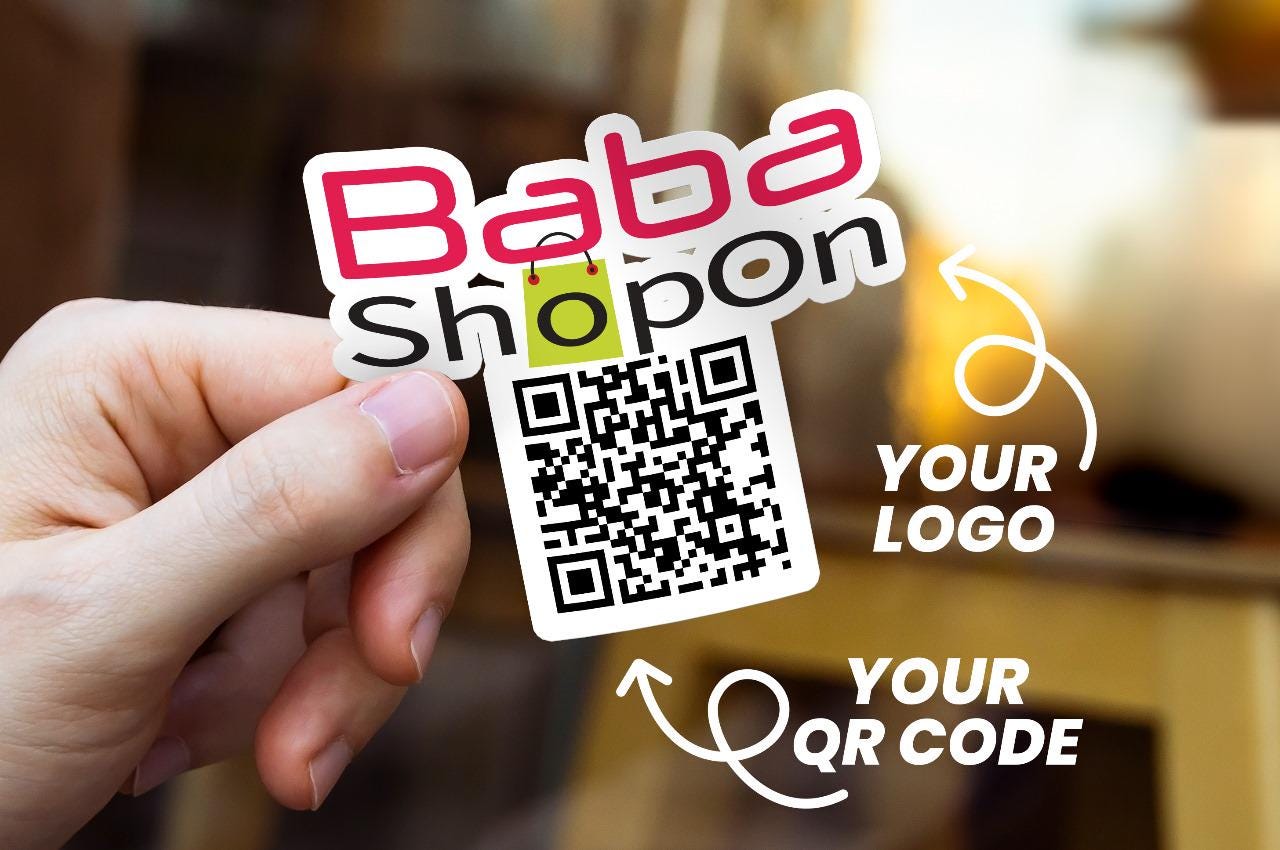 Customizable QR Code & Logo Stickers - Custom Vinyl Stickers - Vinyl ...