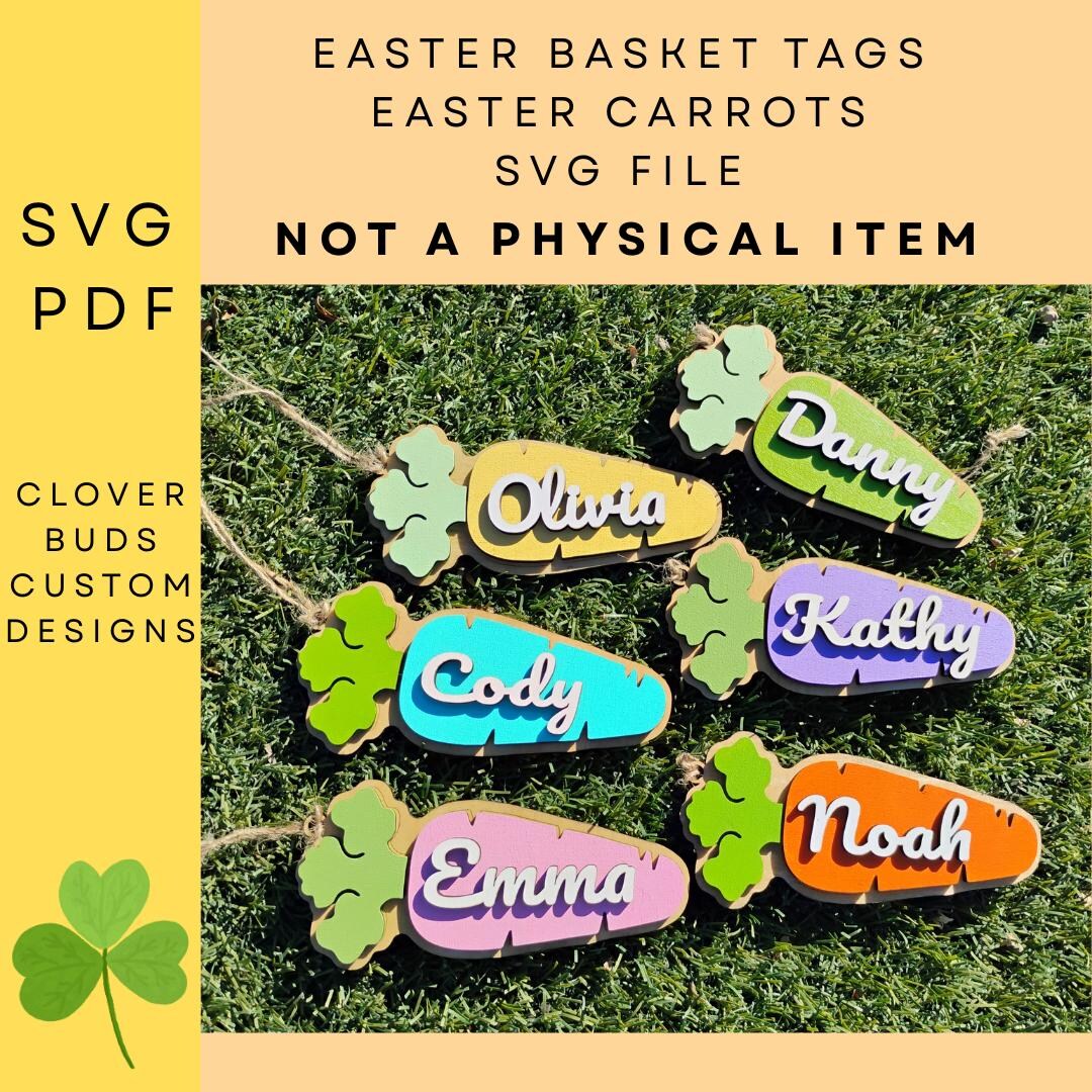 Easter Carrot Tag SVG – 3 Layer Laser Cut File (digital Download) - Etsy