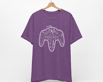 Disassembled Nintendo N64 Controller Illustration T-Shirt | Retro Gaming Tee