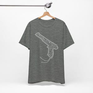 Disassembled NES Zapper Illustration T-Shirt | Retro Gaming Parts Diagram