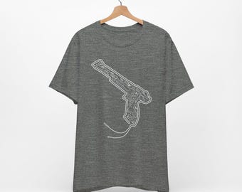Disassembled NES Zapper Illustration T-Shirt | Retro Gaming Parts Diagram