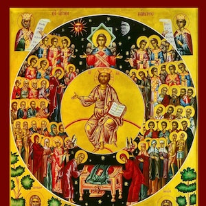 All Saints  - Greek Orthodox Catholic Christian Byzantine wooden icon