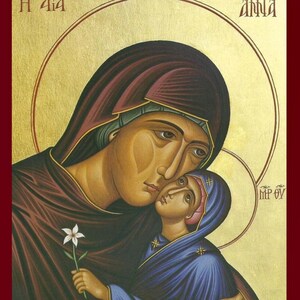 Saint Anna- Greek Orthodox Catholic Christian  Byzantine wooden icon