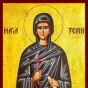 Saint Xenia- Greek Orthodox Catholic Christian Byzantine wooden icon