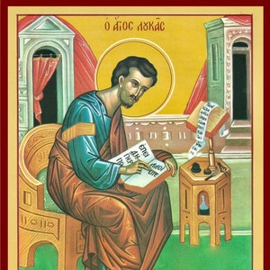 Saint Luke - Greek Orthodox Catholic Christian Byzantine wooden icon
