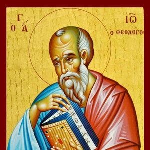 Saint John Theologos- Greek Orthodox  Catholic Christian Byzantine wooden icon