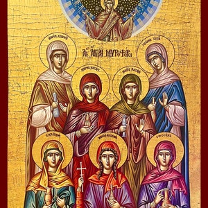 Sunday of the Holy Myrrhbearers Women - Greek Orthodox Catholic Christian  Byzantine wooden icon