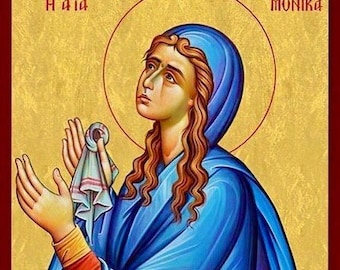 Saint Monica- Orthodox- Catholic Christian wooden icon