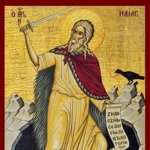 Elias the Prophet- Greek Orthodox Catholic Christian Byzantine wooden icon