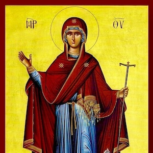 Blessed Virgin Mary- Theotokos - Greek Orthodox Catholic Christian Byzantine wooden icon