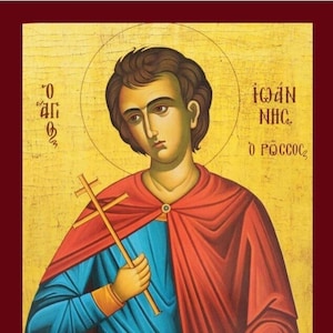 Saint John the Russian - Greek Orthodox Catholic Christian Byzantine wooden icon