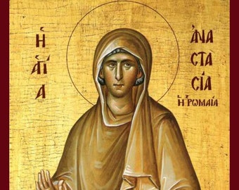 Saint Anastasia- Greek Orthodox Catholic Christian  Byzantine wooden icon
