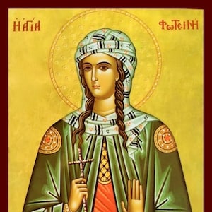 Saint Photini - Greek Orthodox Catholic Christian Byzantine wooden icon