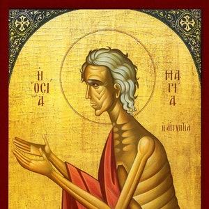 Saint Mary of Egypt - Greek Orthodox Catholic Christian  Byzantine wooden icon