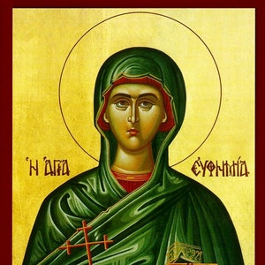 Saint Euphemia- Greek Orthodox Catholic Christian Byzantine wooden icon