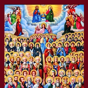 All Saints  - Greek Orthodox Catholic Christian Byzantine wooden icon