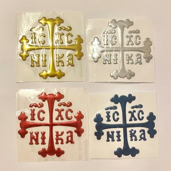 Christogram IC XC NIKA- Jesus Christ - Enamel strikers for cars, laptop