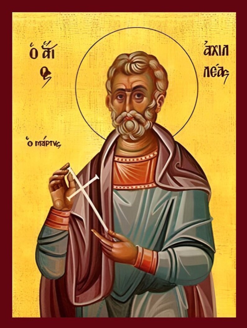 Saint Achilles - Greek Orthodox Catholic Christian Byzantine Wooden ...