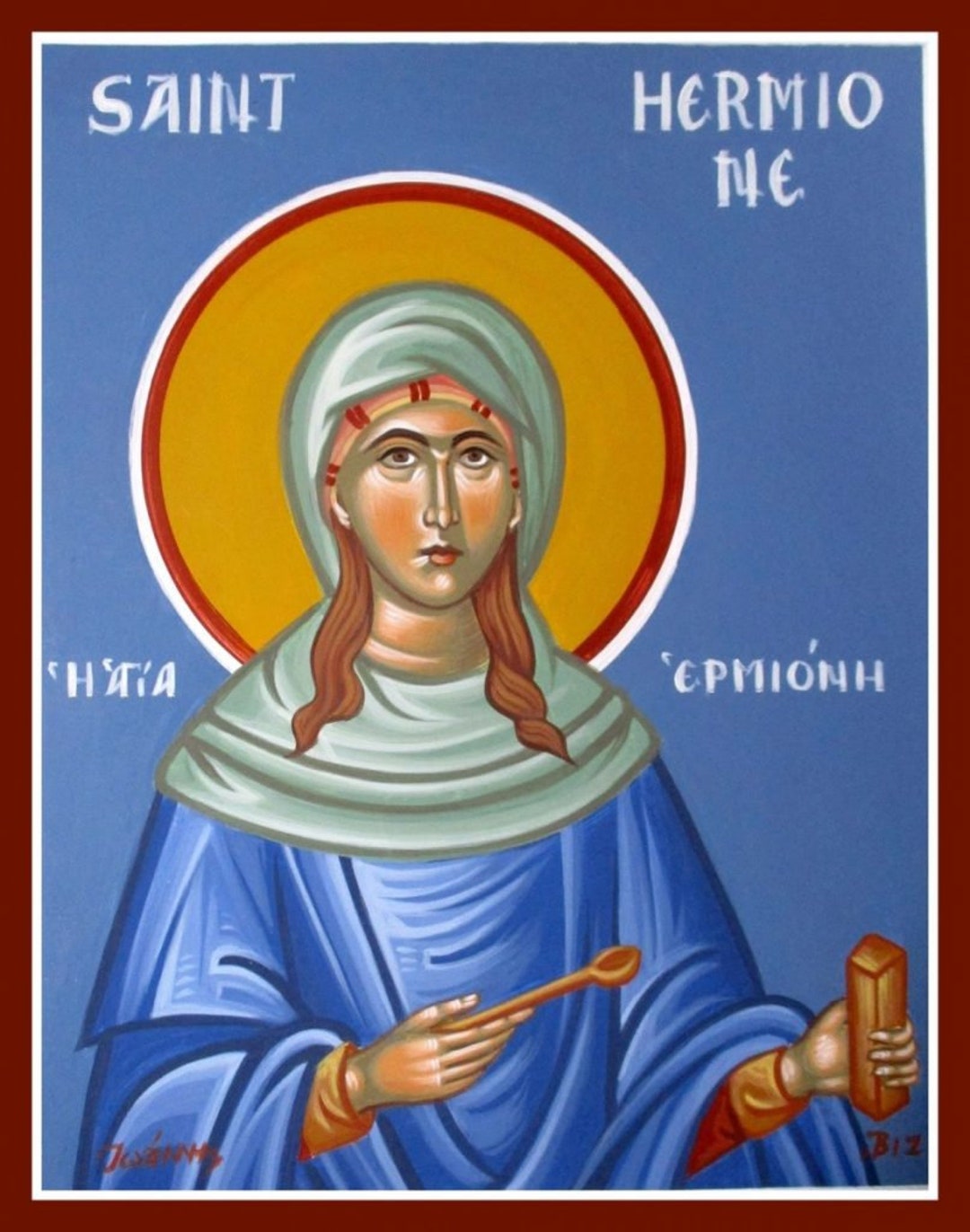 Saint Hermione Greek Orthodox Byzantine Wooden Icon Etsy