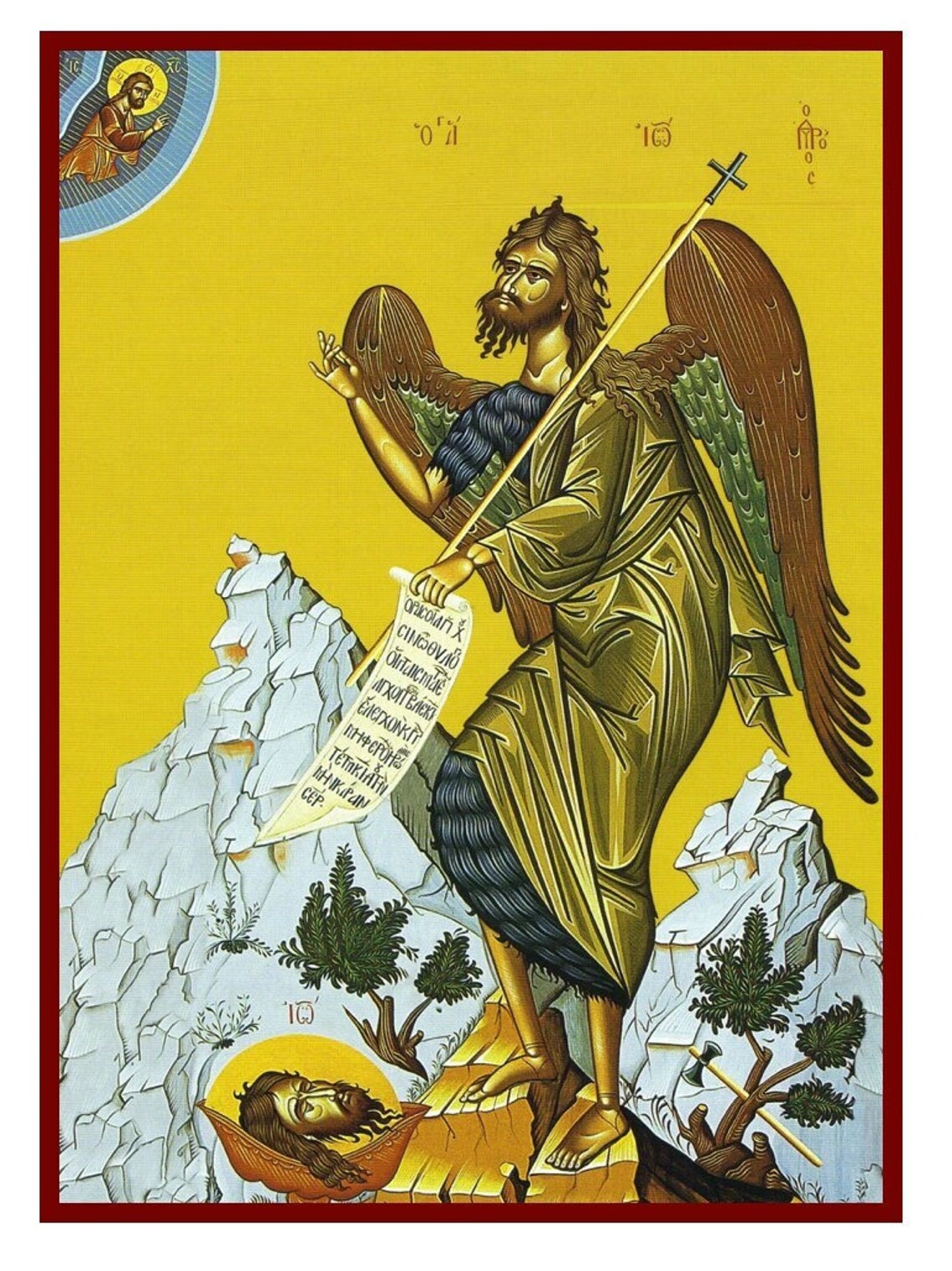 Saint John the Baptist - Greek Orthodox Byzantine Wooden Icon - Etsy