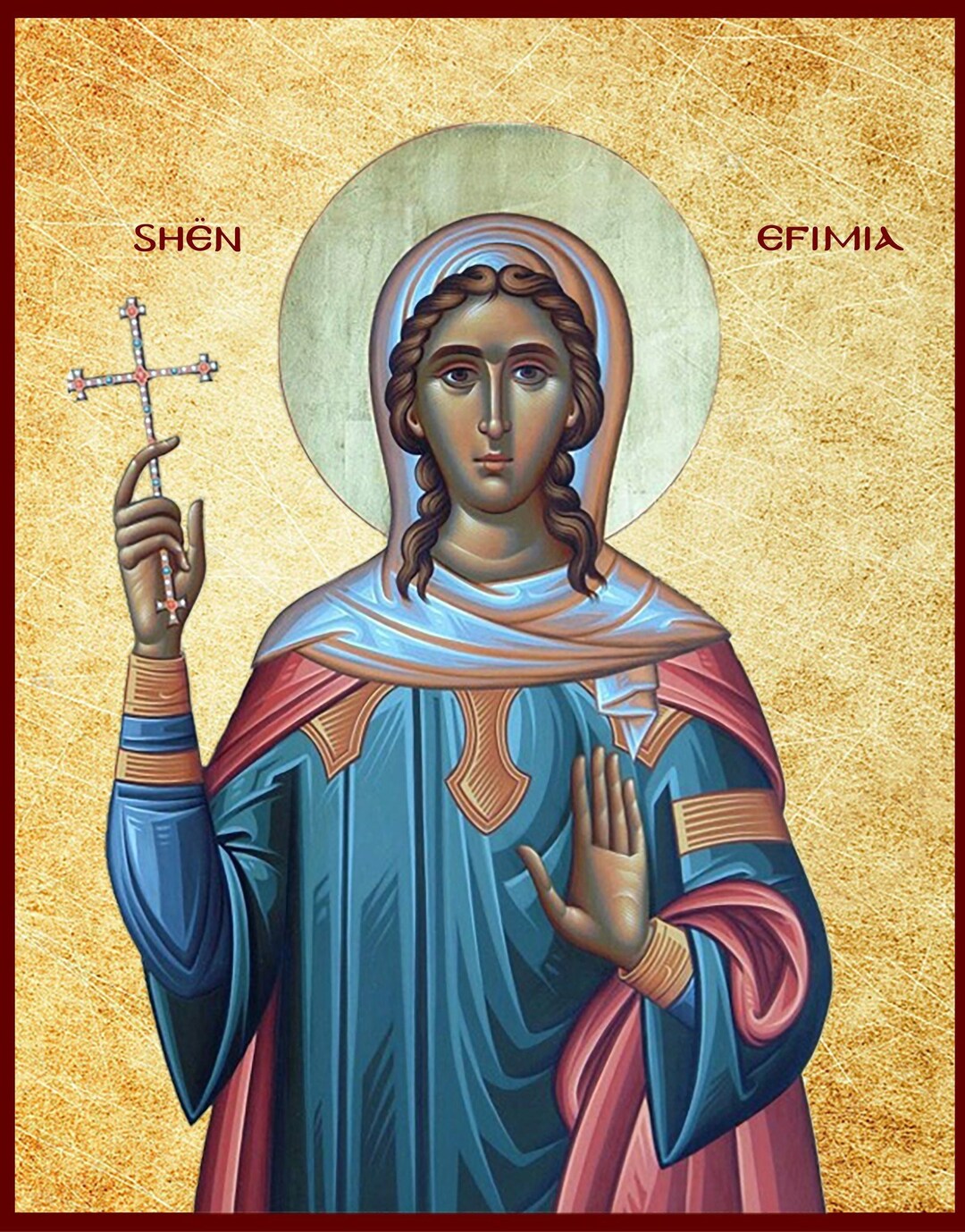 Saint Euphemia Shën Efimia Orthodox Byzantine Wooden Icon Etsy