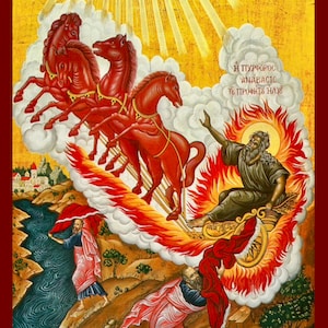 Elias the Prophet- Greek Orthodox Catholic Christian  Byzantine wooden icon