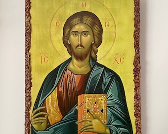 Jesus Christ - Greek Orthodox Christian Byzantine Wooden Icon - Etsy