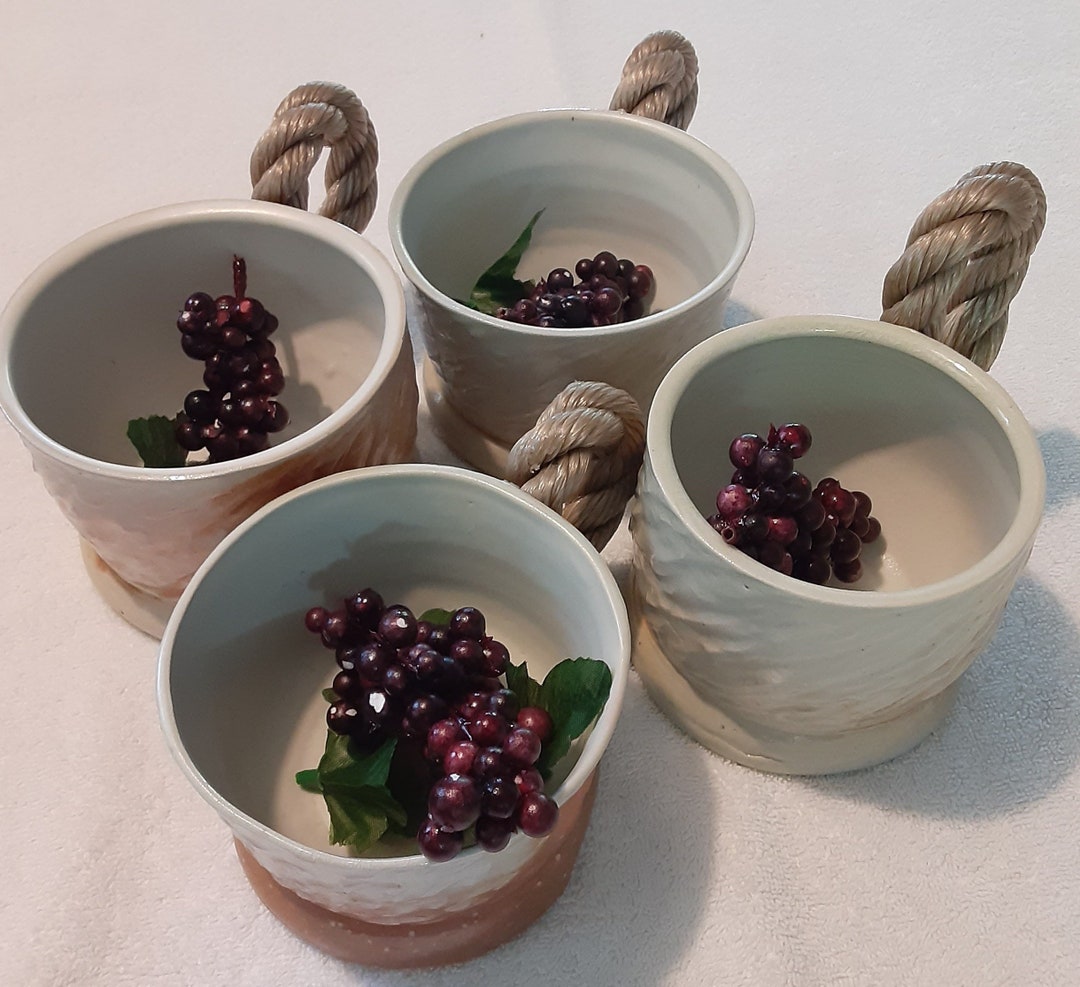 Beautiful Handmade Ceramic Pottery Rope Handle Mugs - Etsy