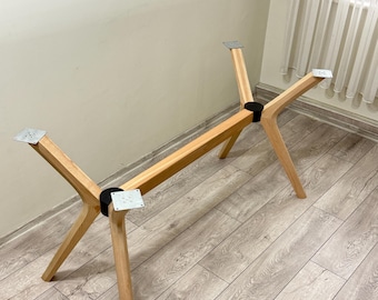 Handcrafted Beech Wood Butterfly Table Legs, Dining Table Base