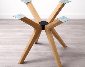 Beech Wood Spider Table Legs, Modern Pedestal Base