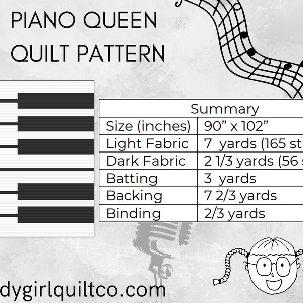 Piano Queen Size Quilt Pattern