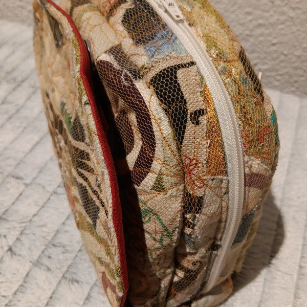 Cosmetic bag in patchwork style, boho