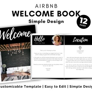 Libro de bienvenida de Airbnb Negro / Plantilla de Airbnb / Libro guía de Airbnb / Libro de visitas de Airbnb / Guía de huéspedes de casas de alquiler vacacional / Ciudad de Airbnb / Señales