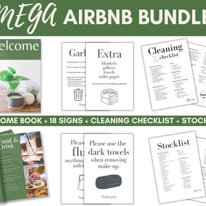 MEGA Airbnb Bundle | Airbnb Welcome Book | 18 Airbnb Signs | Cleaning Checklist | Airbnb Stocklist | Airbnb Templates | Airbnb Host Pack