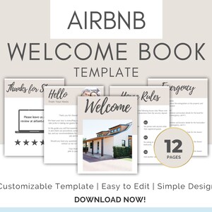 Libro de bienvenida de Airbnb, Neutral, Plantilla de Airbnb, Libro guía de Airbnb, Libro de visitas de Airbnb, Guía para huéspedes de casas de alquiler vacacional, Plantilla de casas de alquiler