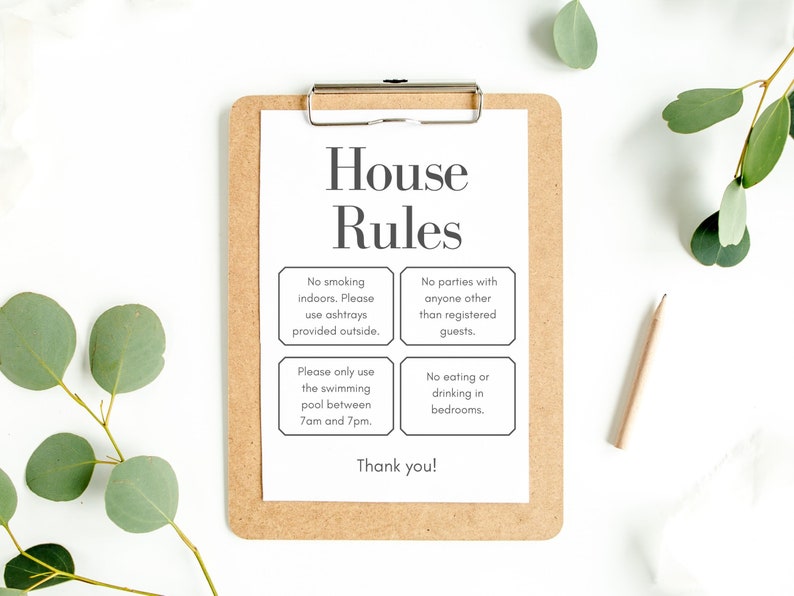 Airbnb House Rules Sign Template Airbnb Home Rules Sign Airbnb Signage