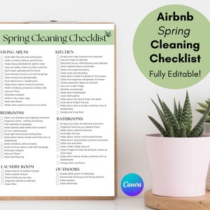 Airbnb Spring Cleaning Checklist, Airbnb Template, Airbnb Cleaning Schedule, Cleaning Planner, Cleaning Form, Airbnb Host, Cleaning List