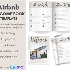 Libro de bienvenida de Airbnb / Plantilla de Airbnb / Libro guía de Airbnb / Libro de visitas de Airbnb / Guía de huéspedes de casas de alquiler vacacional / Plantilla de casas de alquiler