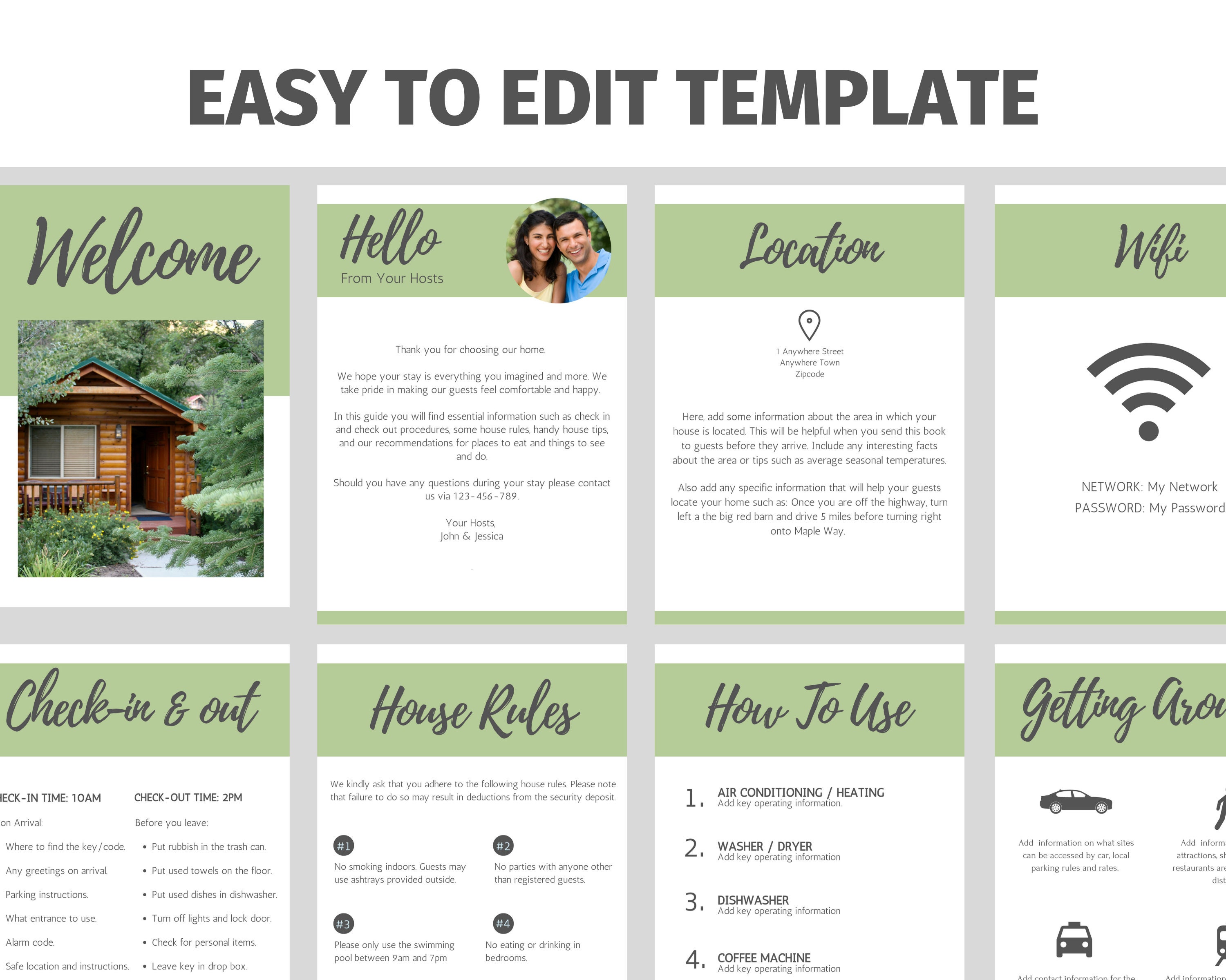 Airbnb Welcome Book, Airbnb Template, Airbnb Guide Book. Airbnb Guest ...