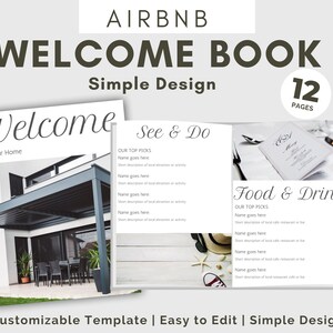 Libro de bienvenida de Airbnb, Plantilla de Airbnb, Libro guía de Airbnb, Libro de visitas de Airbnb, Guía para huéspedes de casas de alquiler vacacional, Plantilla de casas de alquiler, Señalización