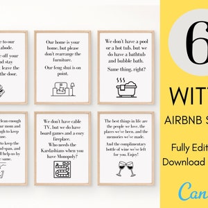 Airbnb Witty Signs Bundle of 6 | Funny Airbnb Signs | Sarcastic House ...