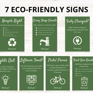 Eco-friendly Airbnb Sign Bundle | Airbnb Signage | Signs for Rental Home | Airbnb Guest Signs  | Airbnb Signage | Airbnb Template
