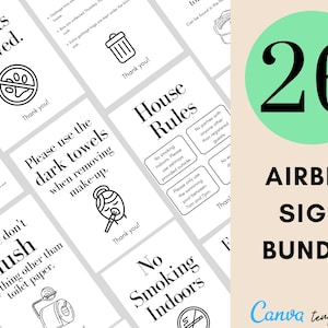 Szablony znaków Airbnb 26, Oznakowanie Airbnb, Znaki do wynajmu domów, Znak Wi-Fi, Książka powitalna Airbnb, Lista kontrolna, Gospodarz Airbnb, Znaki do wynajmu