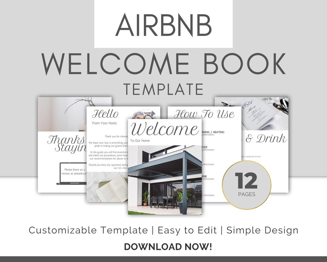 Airbnb Book Airbnb Template Airbnb Guide Book Airbnb Guest Book