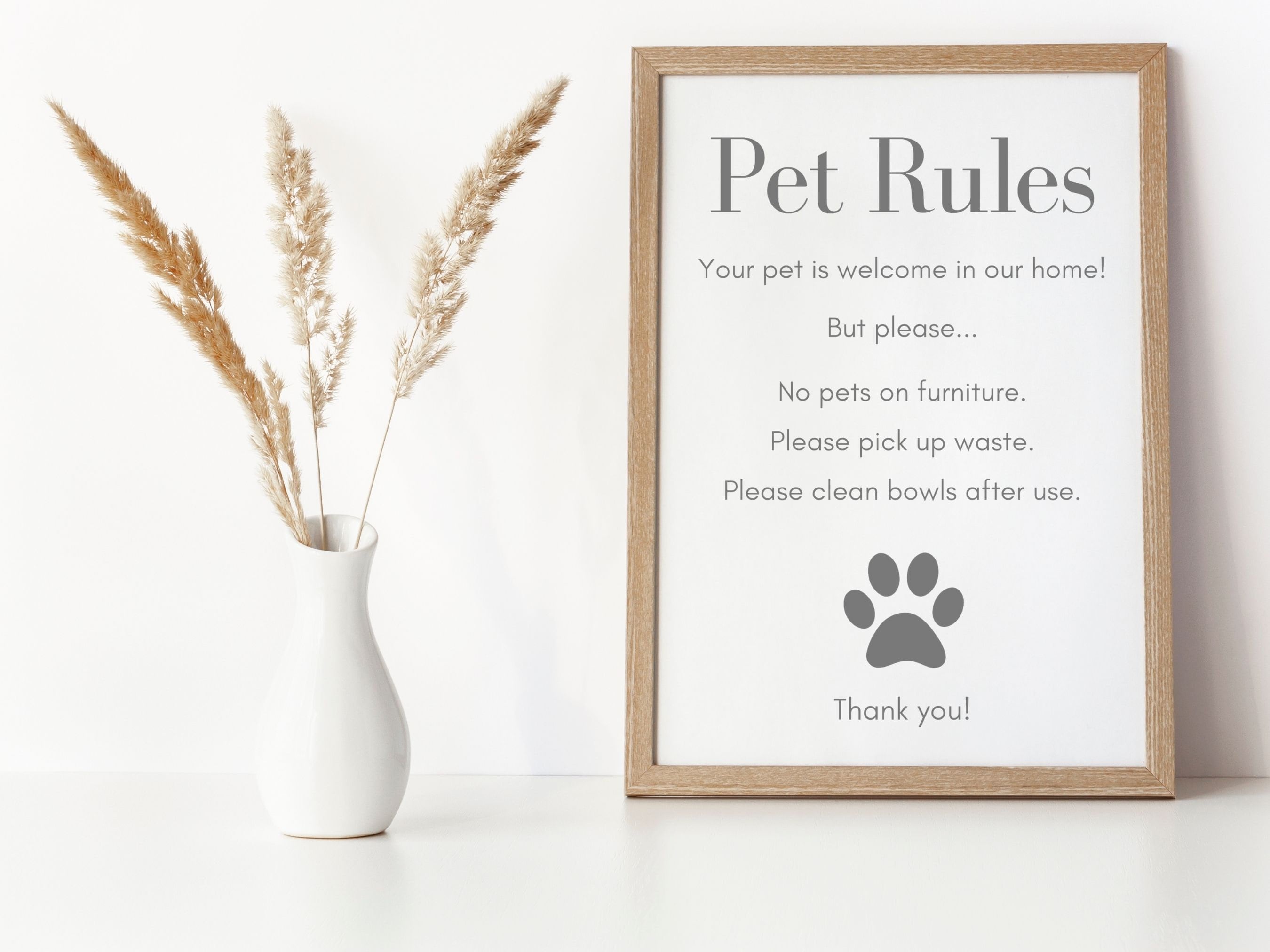 Airbnb Pet Rules Sign Template, Editable Airbnb Pet Sign, Airbnb Rules